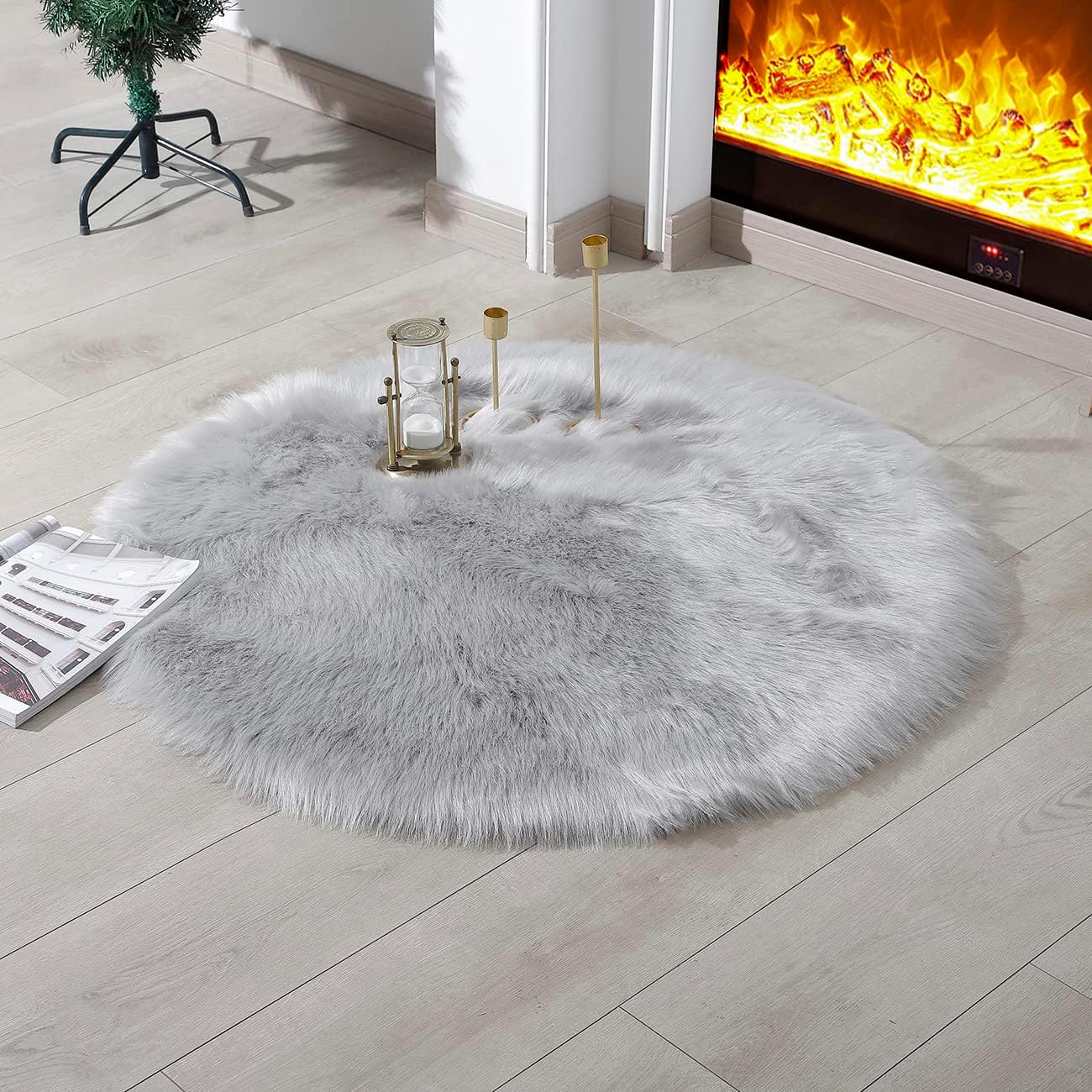linmopm Super Soft Fluffy Faux Fur Sheepskin Rugs Bedroom