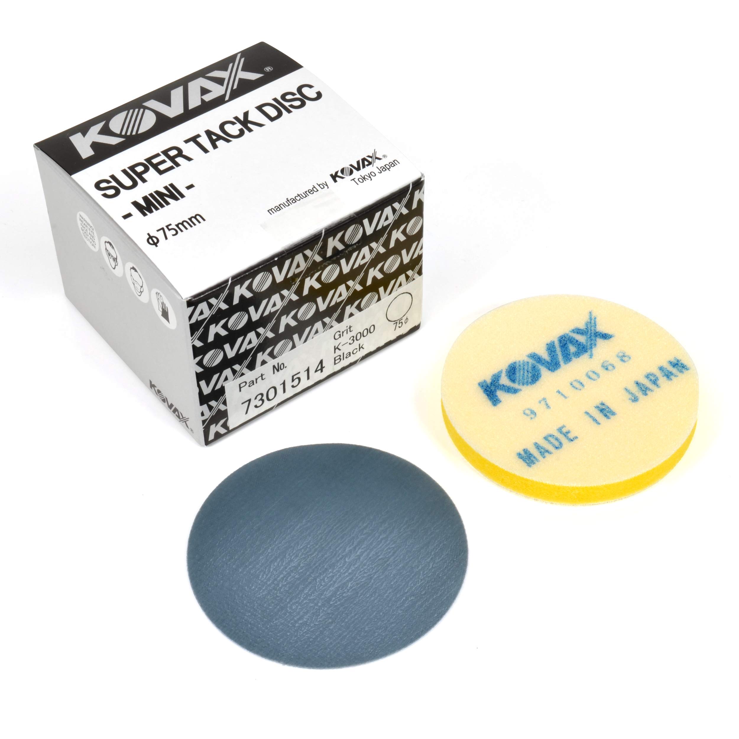 Super Buflex Flexible Dry 3 inch Mini-Sanding Discs, Black K-3000, Hook & Loop, 730-1514, 50 Discs + Interface Pad