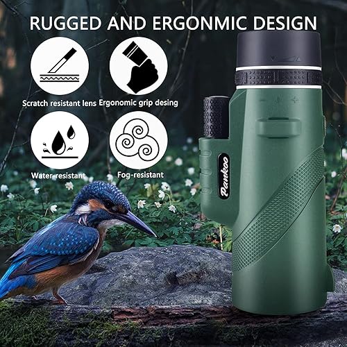 Miniatura 6 de Telescopio monocular de 40 x 60 pulgadas de alta potencia para adultos con soporte para smartphone y trípode alcance monocular HD para regalos