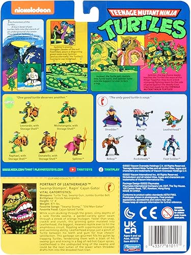 Miniatura 6 de Teenage Mutant Ninja Turtles: Figura básica clásica original de Leatherhead de 4 pulgadas por Playmates Toys
