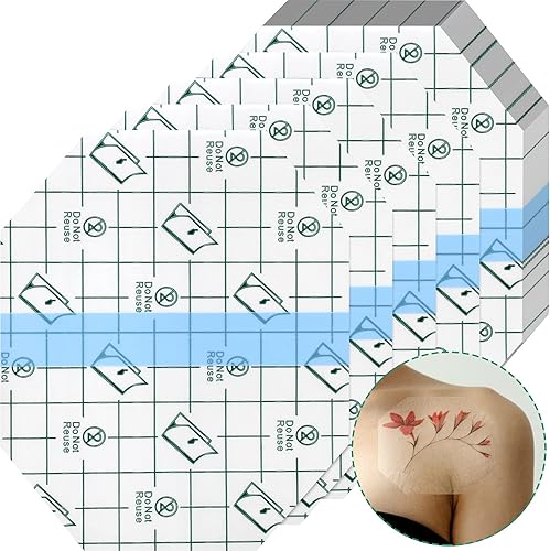 50 vendajes adhesivos transparentes impermeables transparentes para vendajes de película transparente, cinta elástica para tatuajes, natación, ducha