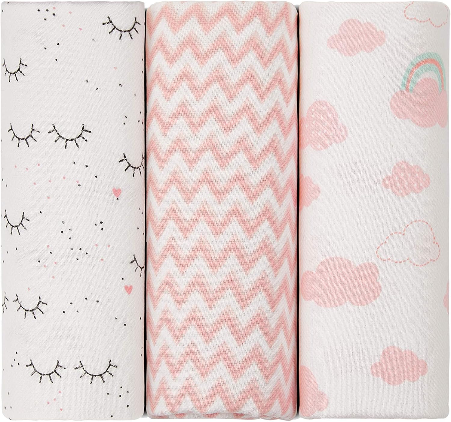 Cueiro Flanel Papi Baby Estampado para Bebê 80cm X 80cm Contém 03 Un