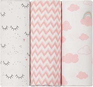 Cueiro Flanel Papi Baby Estampado para Bebê 80cm X 80cm Contém 03 Un