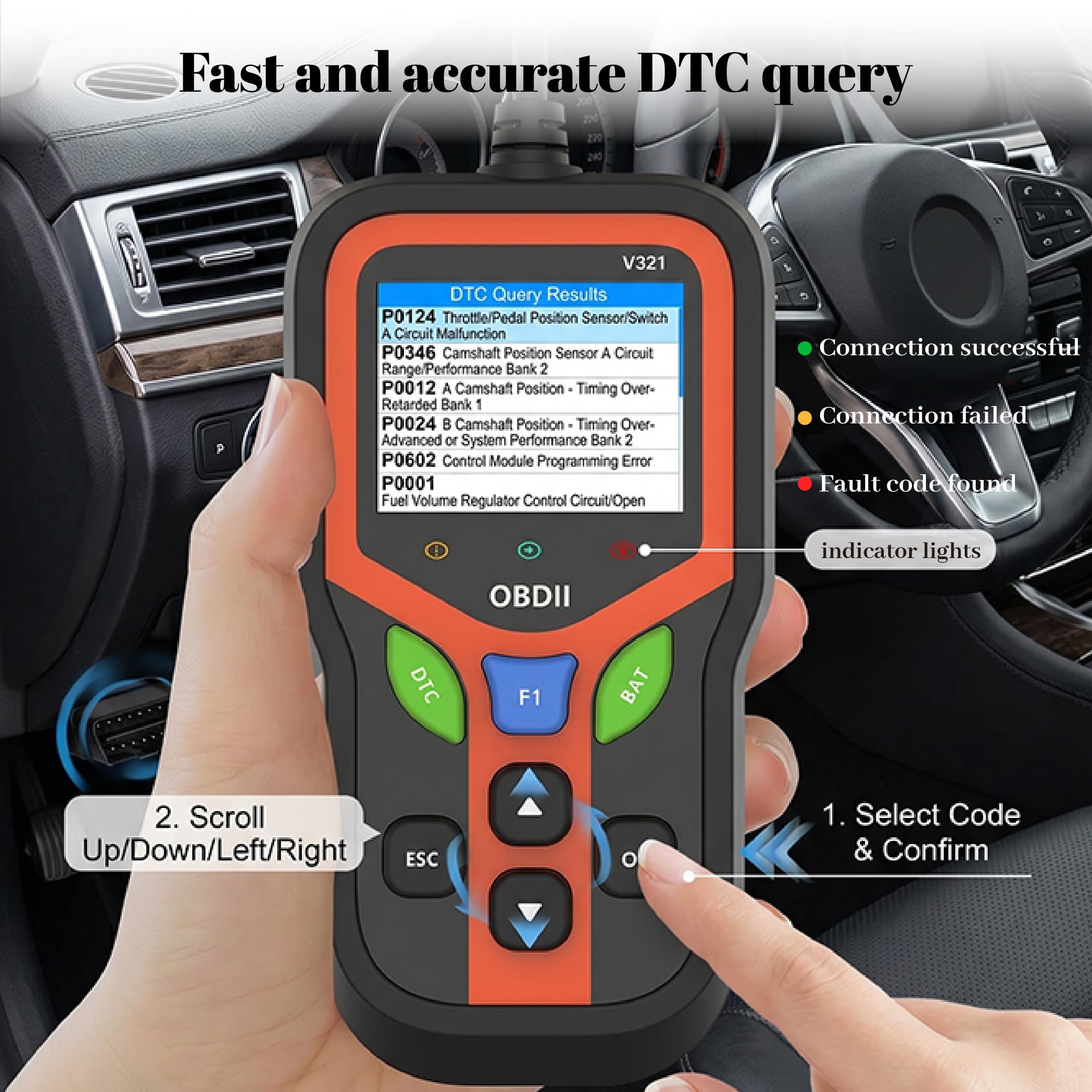 OBD2 Auto Diagnostica per Opel Astra H Abzeichen Zafira B Astra Corsa D 2000-2024 2025+, Plug And Play, Solo per Diagnosi e Cancellazione Codici Reset e Programmazione Non Supportati