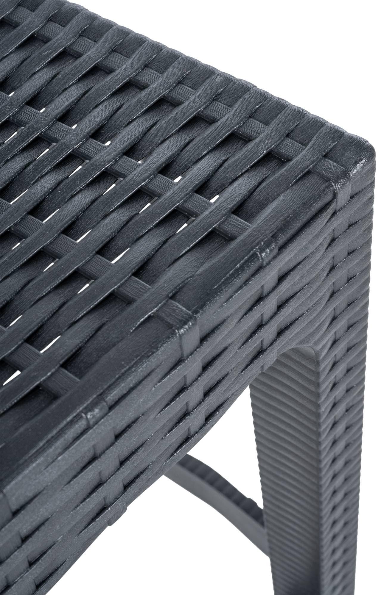 CLP 2er Set Barhocker Jamaica Mit Fußstütze I Outdoor-Tresenhocker In Rattan-Optik I Stapelbare Barstühle | Farbe dunkelgrau