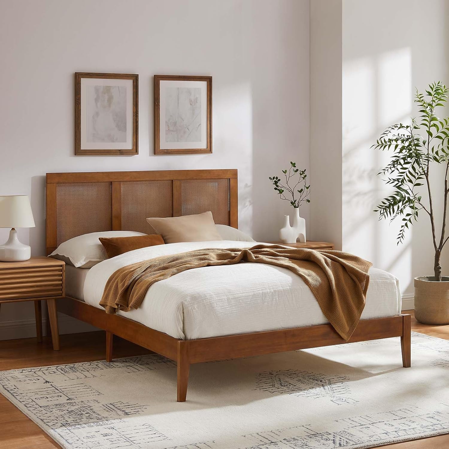 Modway Sirocco Platform Bed, Full, Walnut