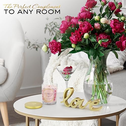 Miniatura 9 de Rose Candle Velas perfumadas de lujo Aroma de ramo floral relajante 10% esencia de rosa para un aroma duradero Vela de soja 100% con mecha de