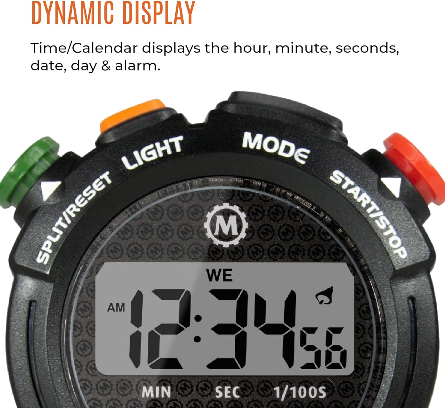 Marathon Adanac 8000 Professional Digital Stopwatch with Touch Feedback, Black, Black