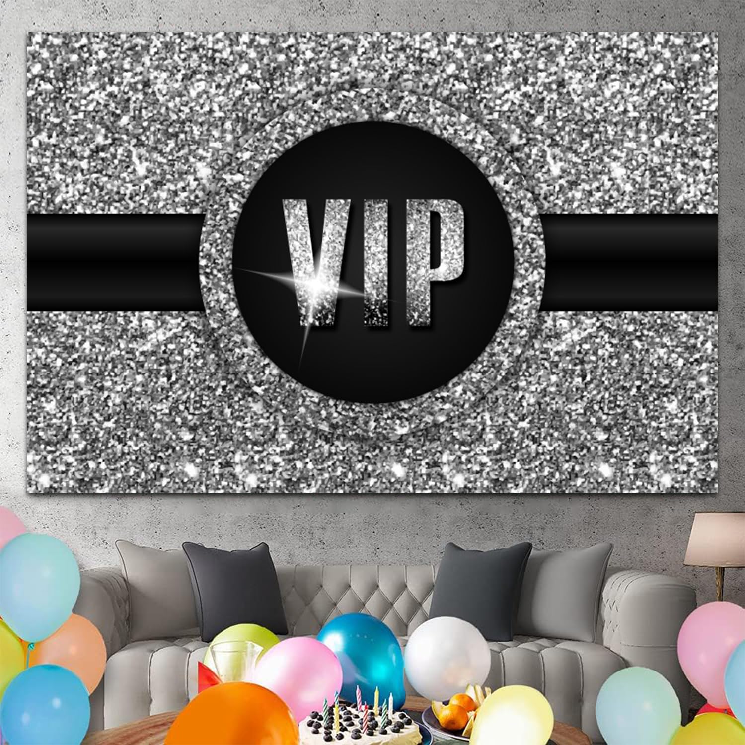 12x10ft VIP Sfondo Glitter Red Carpet Event Fotografia Sfondo Nero Argento Special Guest Film Show Musica Festa Banner Decorazioni Baby Shower Bambini Compleanno Feste Photo Booth Prop