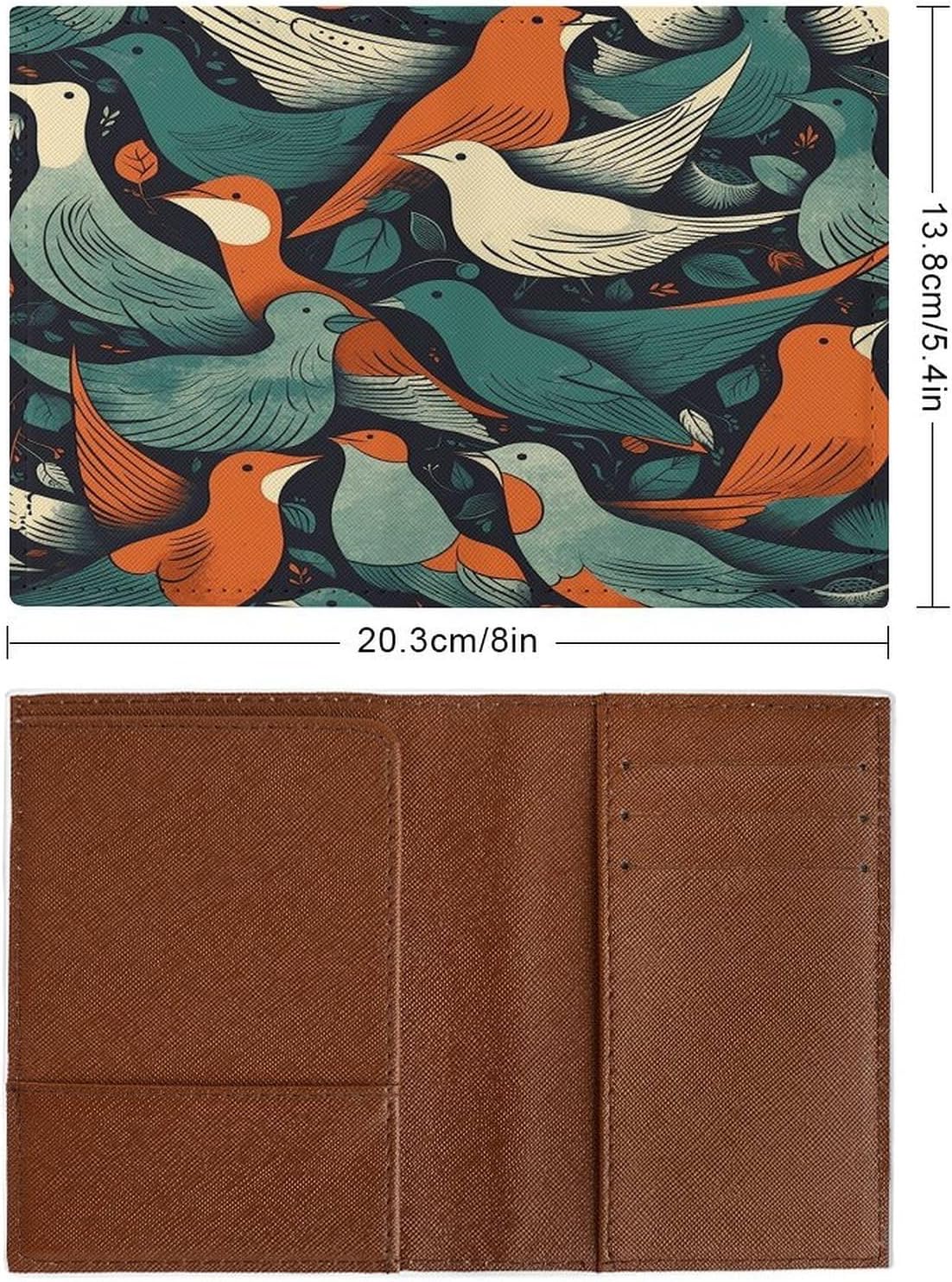 Flock of Birds Passport Holder for Adult Leather Passport Cover Portable Passport Wallet Fashion Travel Document Organizer Exquisite Passport Protector Credit Card Holder image 2