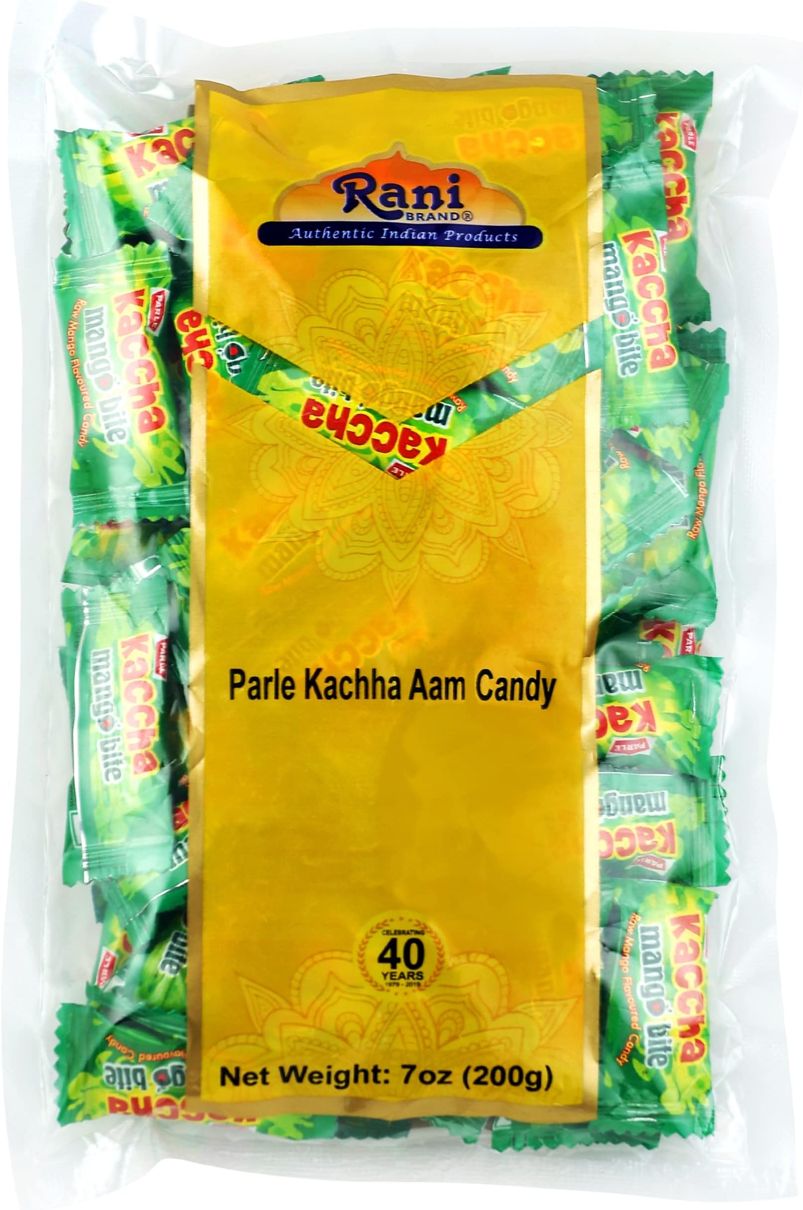 Rani Parle Kachha Aam Candy 7oz (200g) Individually Wrapped ~ Indian Tasty Treats | Vegan | Gluten Friendly | NON-GMO | Indian Origin