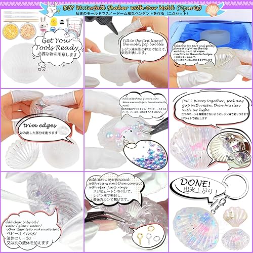 Miniatura 7 de Funshowcase Paquete de moldes de silicona para coctelera de resina, suministros de joyería, 133 kits