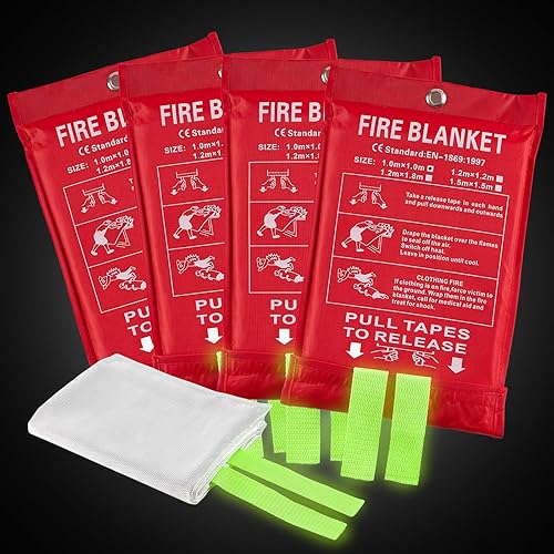 coceyese Manta de emergencia contra incendios para el hogar y la cocina, extintores para el hogar, manta de fibra de vidrio para supresión de