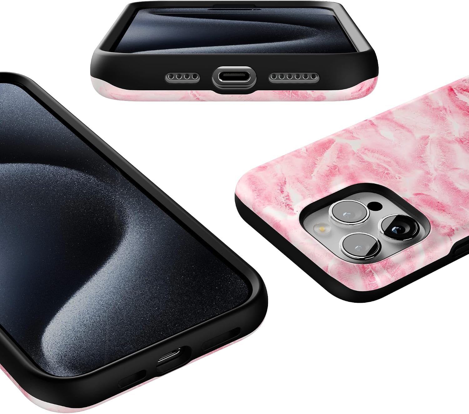 Casely iPhone 15 Pro Max Case | Sealed with a Kiss | Pink Lipstick | Bold Protective Design | Compatible with MagSafe