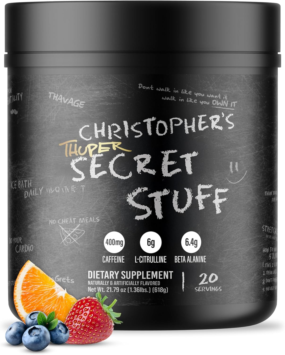 RAW Thuper Thavage Pre Workout Powder - High-Stim Pre-Workout with Creatine, Beta Alanine, L-Citrulline & Caffeine - Chris Bumstead Gym & Fitness Supplement for Men & Women - Secret Stuff