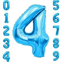 Number Balloon, Number Balloons 40 Inch, Blue Number Balloons, Number 4 Balloon, Giant Balloon, Happy Birthday Numbers Balloon, Large Numbers for Party Decor