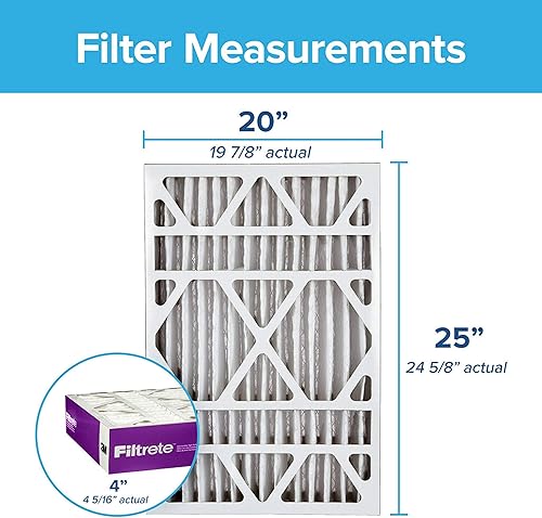 Miniatura 2 de Filtrete Filtro de aire para caldera de aire acondicionado de 20 x 25 x 4 pulgadas, MPR 1550 DP, plisado profundo ultra alérgeno de vida saludable,
