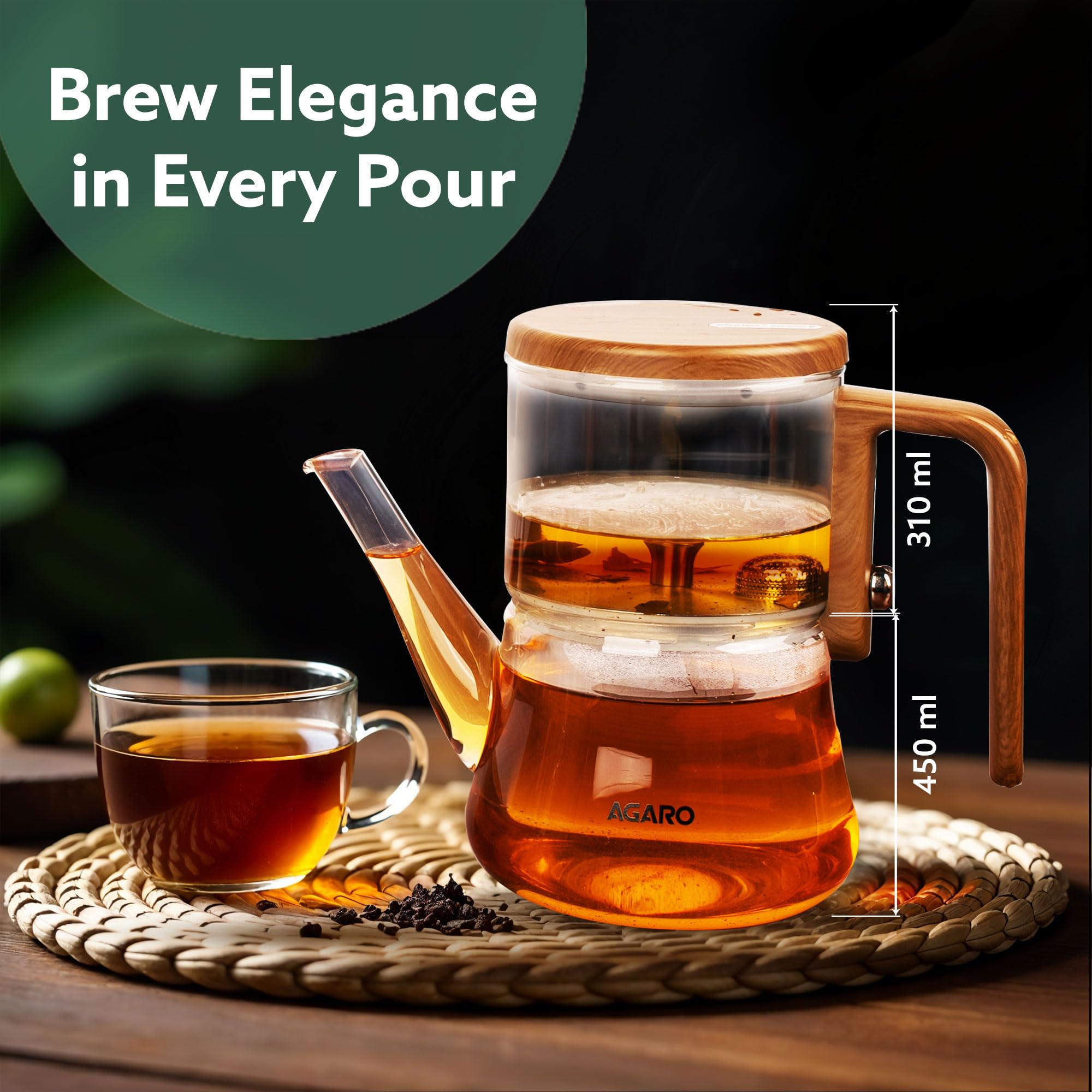 AGARO Elite Tea Pot - Loose Leaf Brewing -5