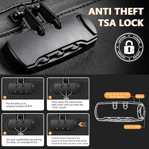 Miniatura 7 de Bolsa a prueba de olores con cerradura de combinación, contenedor grande a prueba de olores con forro de carbón activado y divisores, organizador de