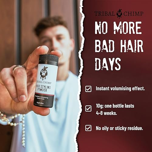 Miniatura 3 de Tribal Chimp Polvo para peinar el cabello, voluminizador de cabello invisible durante todo el día y polvo de textura para hombres y mujeres, polvo