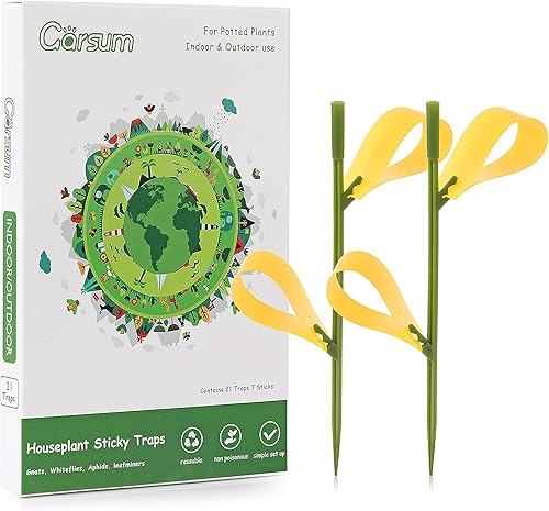 Miniatura 1 de Garsum Trampas para mosquitos de plantas de interior, trampa para insectos amarillos para interiores