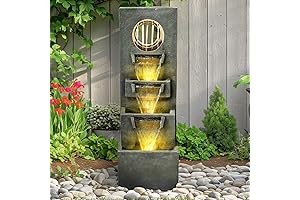 watnature 39.3” Modern Outdoor Waterfall Fountain