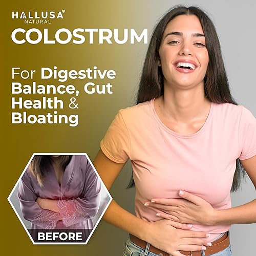 Miniatura 3 de Hallusa Natural Suplemento de calostro | 60 cápsulas, 1000 mg | Salud intestinal e hinchazón | 10% IgG Alta absorción | Defensa inmunológica,