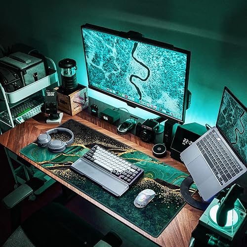 Miniatura 7 de Canjoy - Alfombrilla de mouse extendida para juegos, 31.5 x 15.7 pulgadas, XXL grande, grande, teclado de computadora, alfombrilla de escritorio con