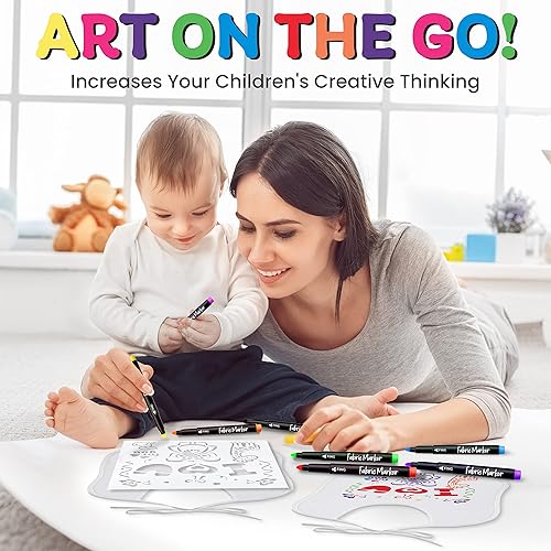 Miniatura 5 de Juego de baberos para bebé, 2 capas de tejido de rizo blanco sólido, el kit incluye: 8 baberos, 8 marcadores de tela, 8 plantillas, regalos para