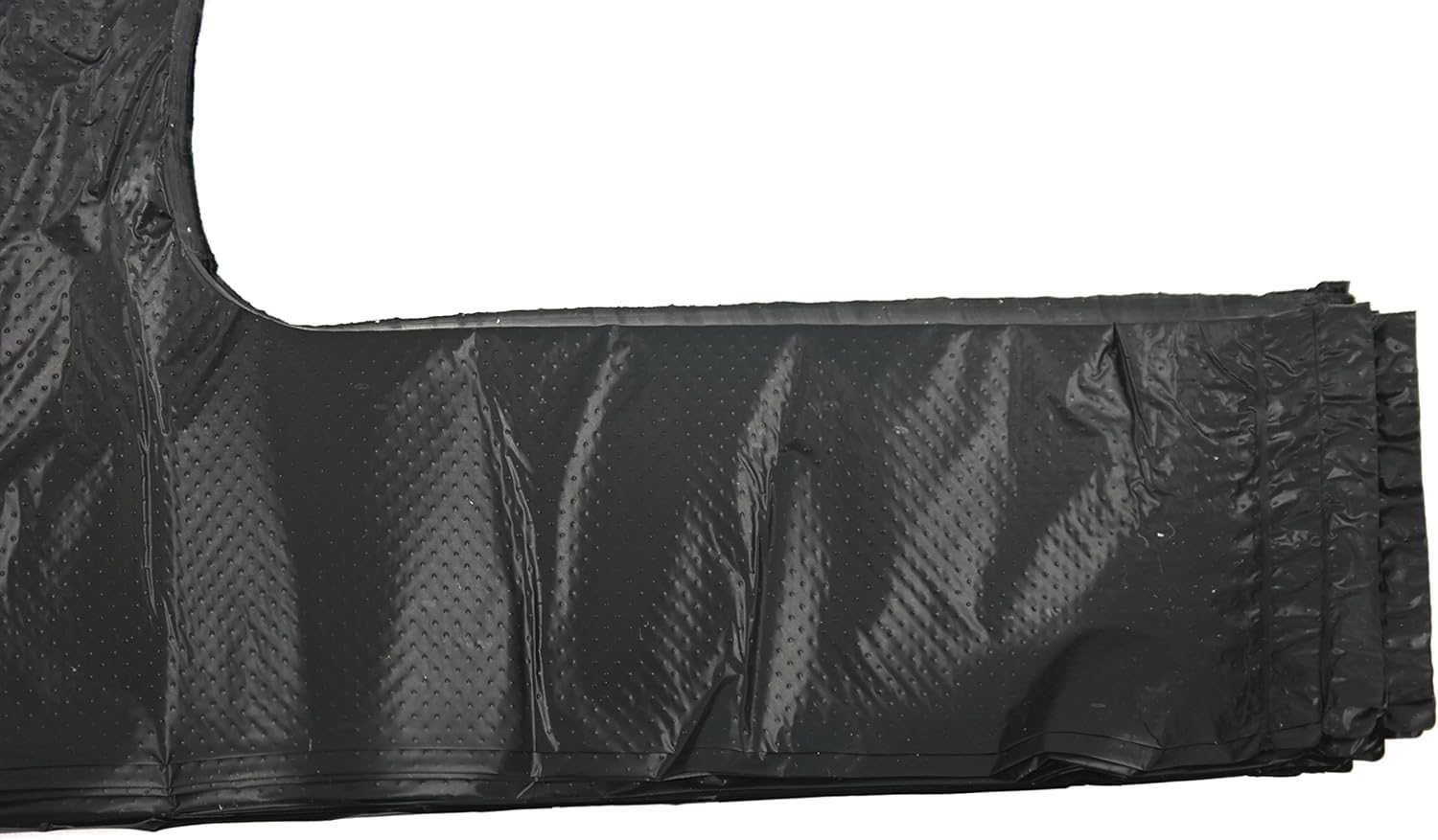 Rеvіеw Plastic Bag-Black Plain Embossed T-Shirt Bag 8x 4x 15 15 mic - 1500 bags/case