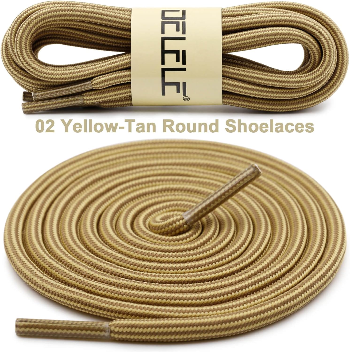 DELELE Work Shoe Laces for Boots, 2 Pair Hiking Heavy Duty Boot Laces, Durable Round Shoelaces Strings image 2