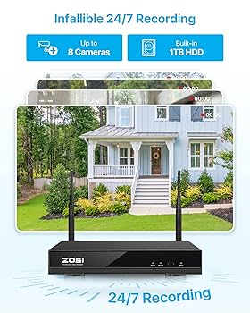 Amazon.co.jp: ZOSI ワイヤレス防犯カメラ4台セット 300万画素