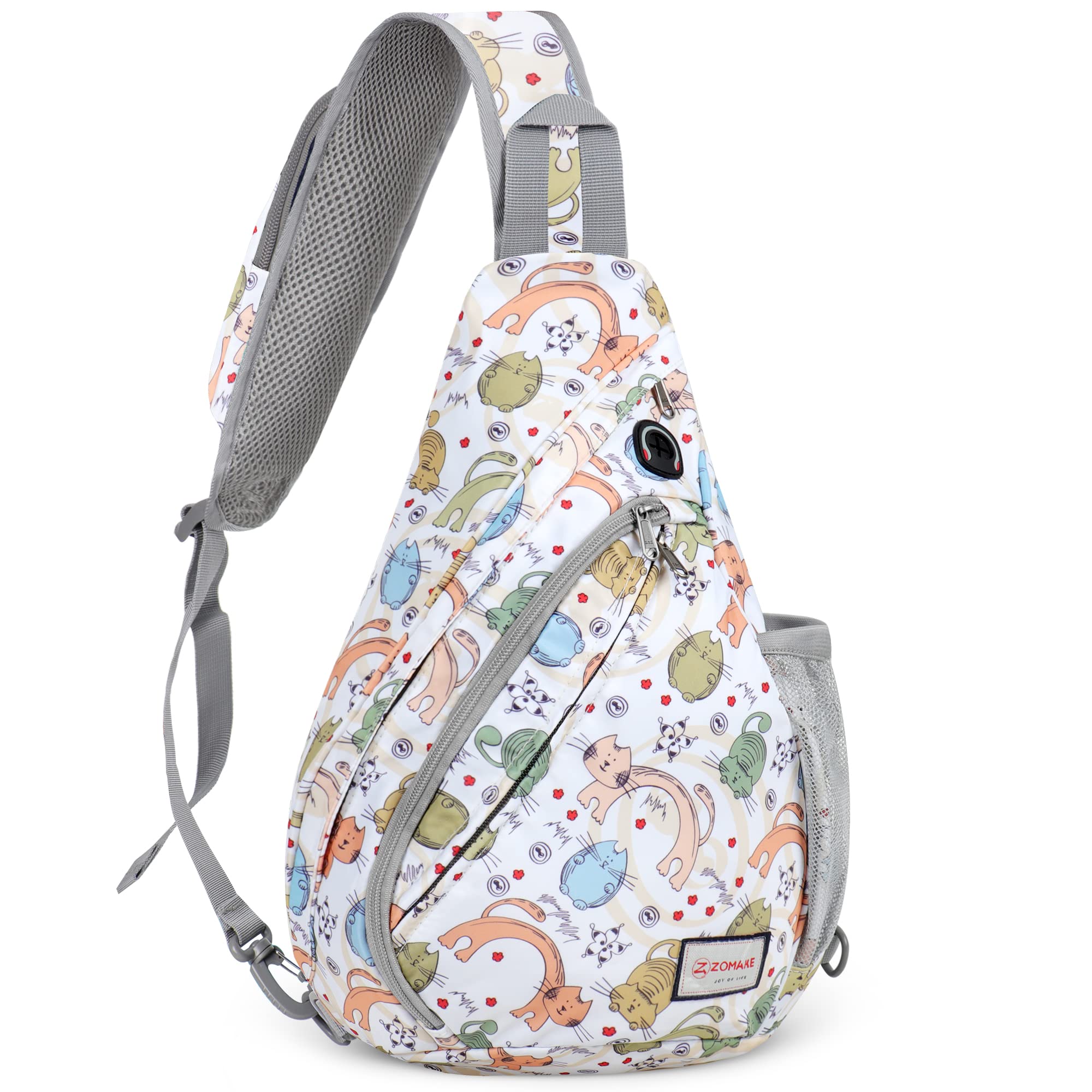 ZOMAKE Sling Bag - Crossbody Chest Backpack Men Women 13 L Hiking Daypack Casual Travel Shoulder Rucksack USB Charging Port Lightweight Water Resistant for 10.2'' Pad Bussiness Sport