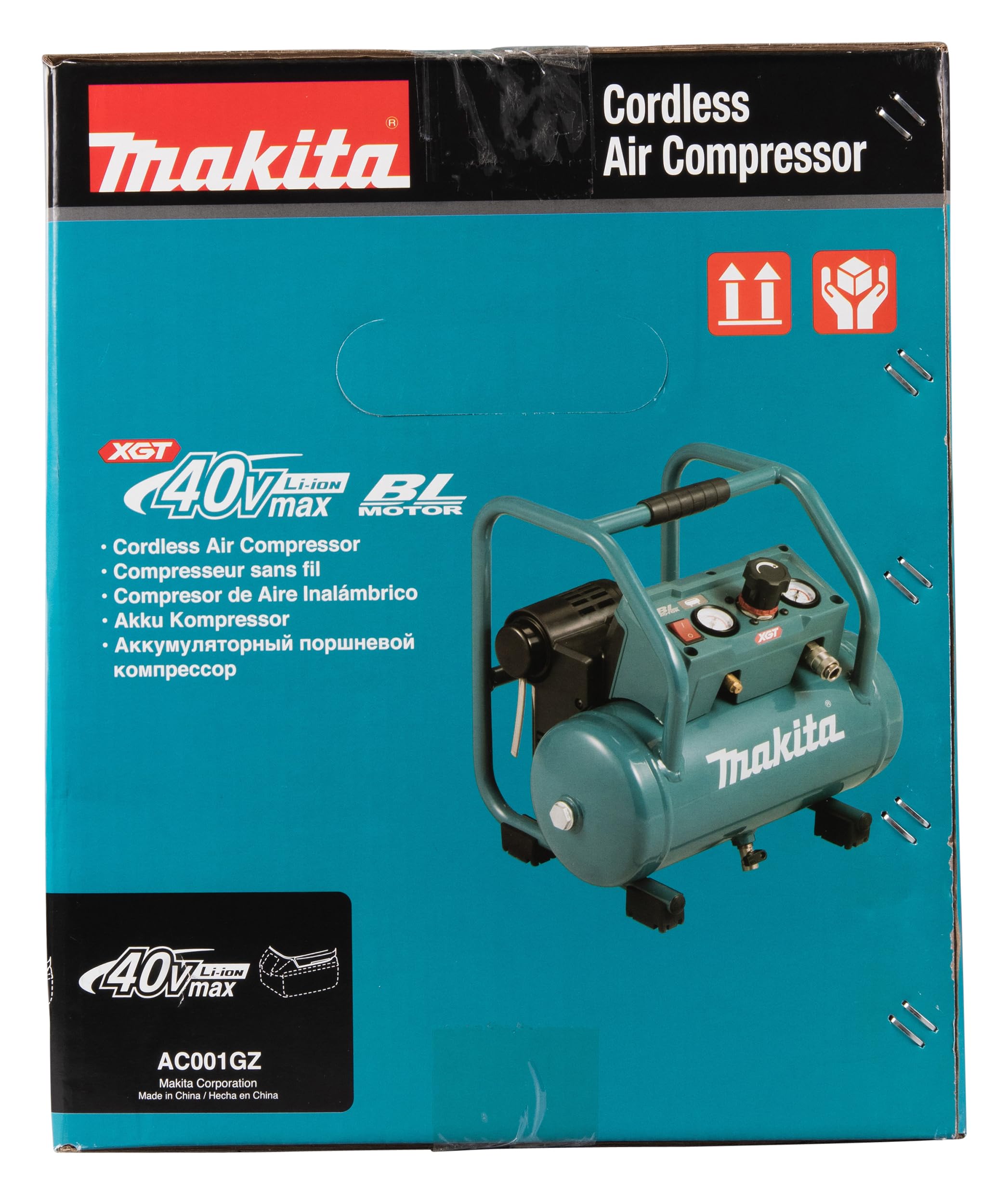 Makita AC001GZ - Compresor de batería (9,3 bar, 40 V, máx. (sin batería, sin cargador)