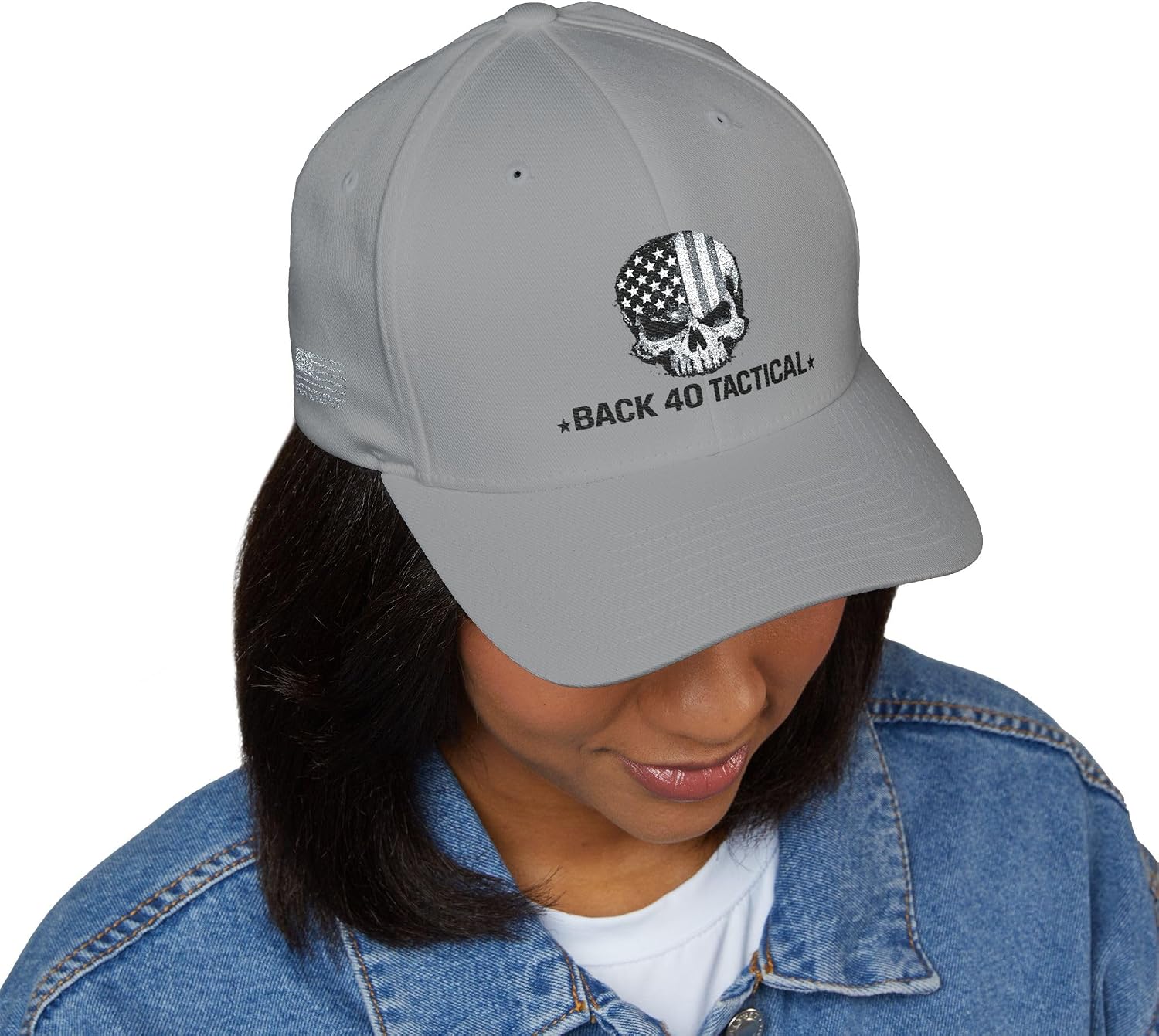 Back 40 Tactical American Flag Skull Patriotic Outdoor Living hat