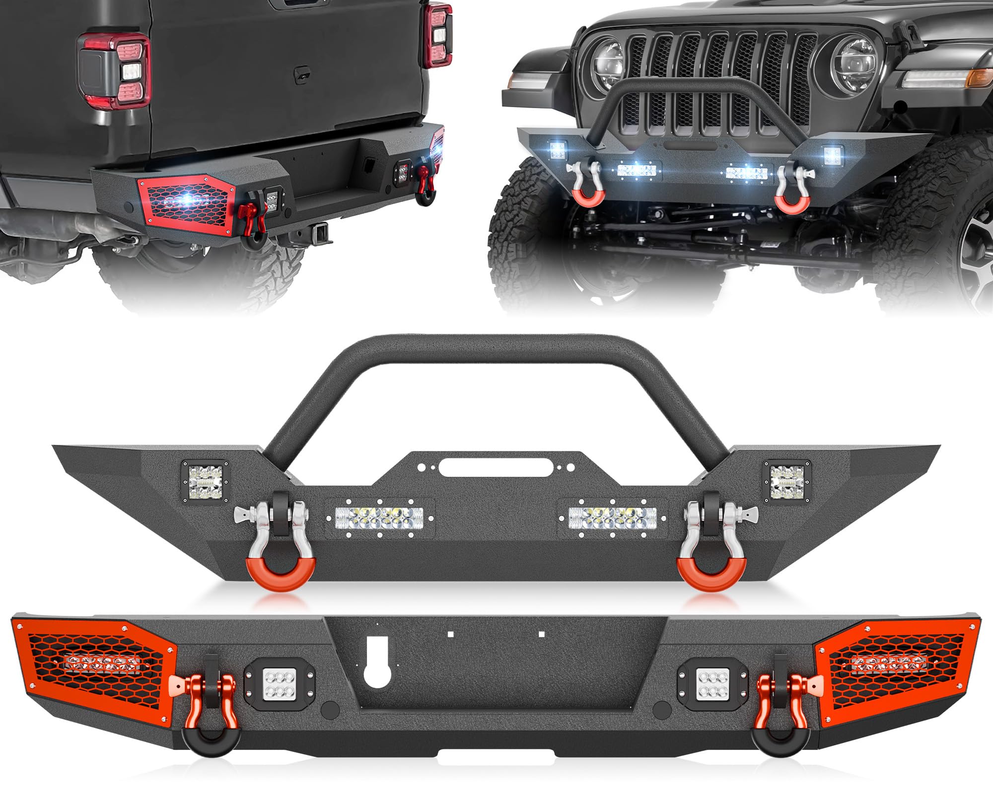 YZONA Front Rear Bumpers Compatible with Jeep Gladiator JT 2020-2026