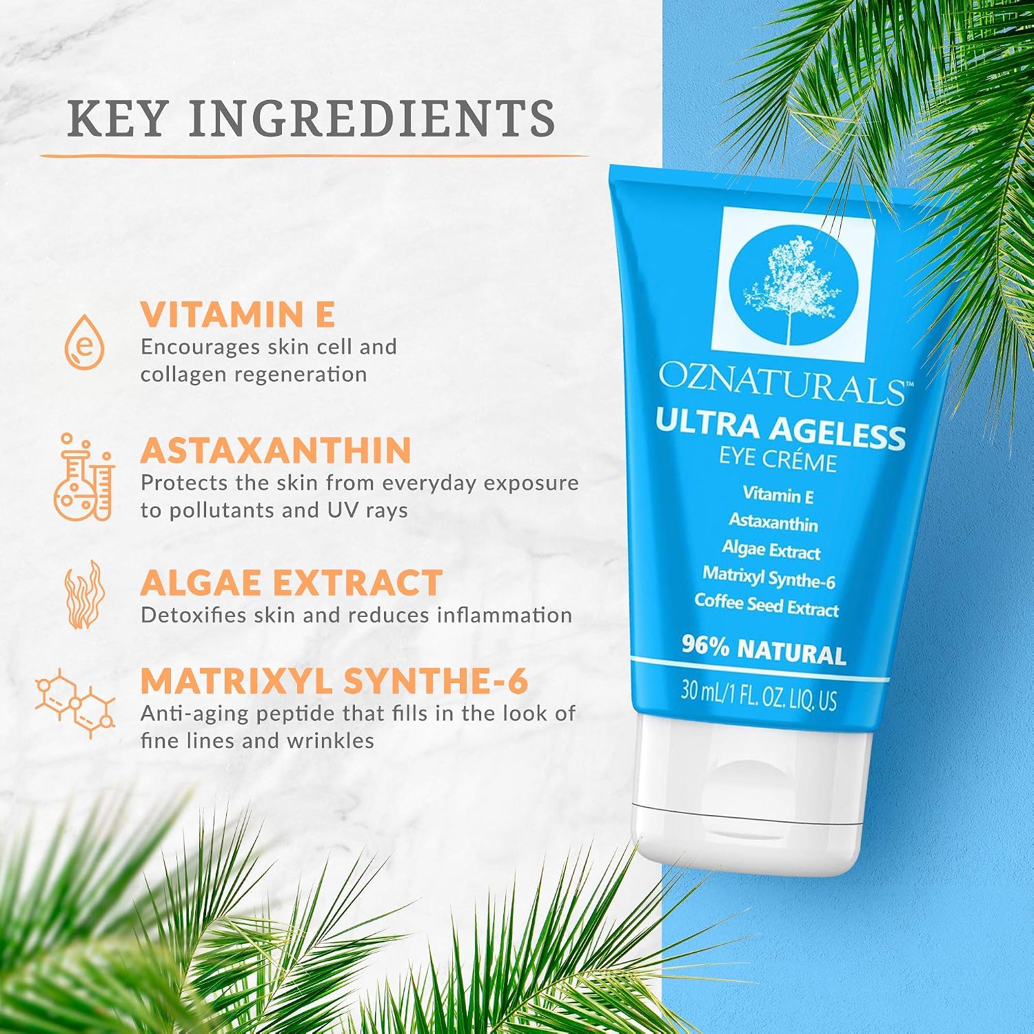 OZNaturals Anti Aging Eye Cream: Ultra Ageless Eye Creme for Men & Women, Under Eye Cream Treatment for Bags Wrinkles - Image 3