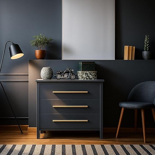 Miniatura 8 de QOGRISUN Paquete de 2 tiradores de gabinete de latón macizo, manijas de barra en T de estilo europeo dorado, centro de agujeros de 12-35 pulgadas