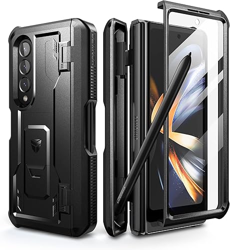 Dexnor Funda de cuerpo completo para Samsung Galaxy Z Fold 4 5G (2022), de grado militar, a prueba de golpes, resistente, con protector de pantalla
