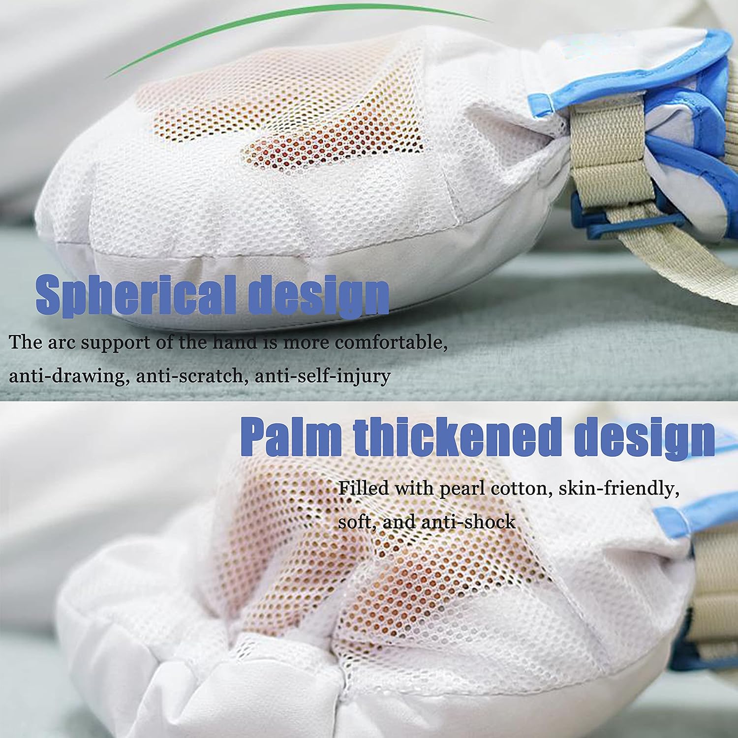 2Pcs, Elderly Restraint Gloves-Alzheimer's Products,Anti-Scratch Anti-Extubation Restraint Gloves,Finger Separation Design, Thick Sponge Filling, Good Helper for Patients and Caregivers