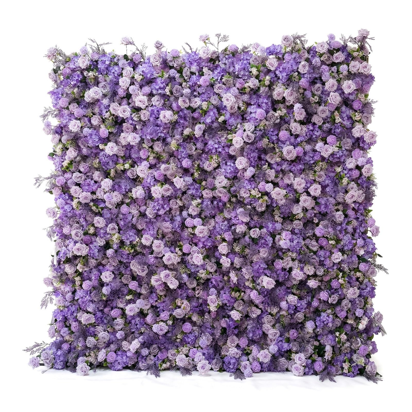 Duża ściana z kwiatów hortensji, romantyczne fioletowe sztuczne tło ścienne 5D, realistyczne kwiaty tkaniny na wesela plenerowe, imprezy | 1x2m/3.28x6.56ft