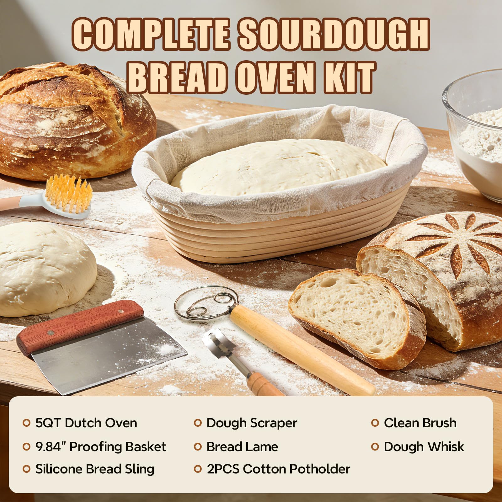 Enameled Cast Iron Dutch Oven - Bread Baking Kit -2