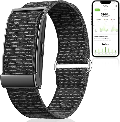 Pulsera inteligente, rastreador de salud y fitness, monitor de corazón 247 y rastreador de sueño, pulsera multideporte con aplicación gratuita