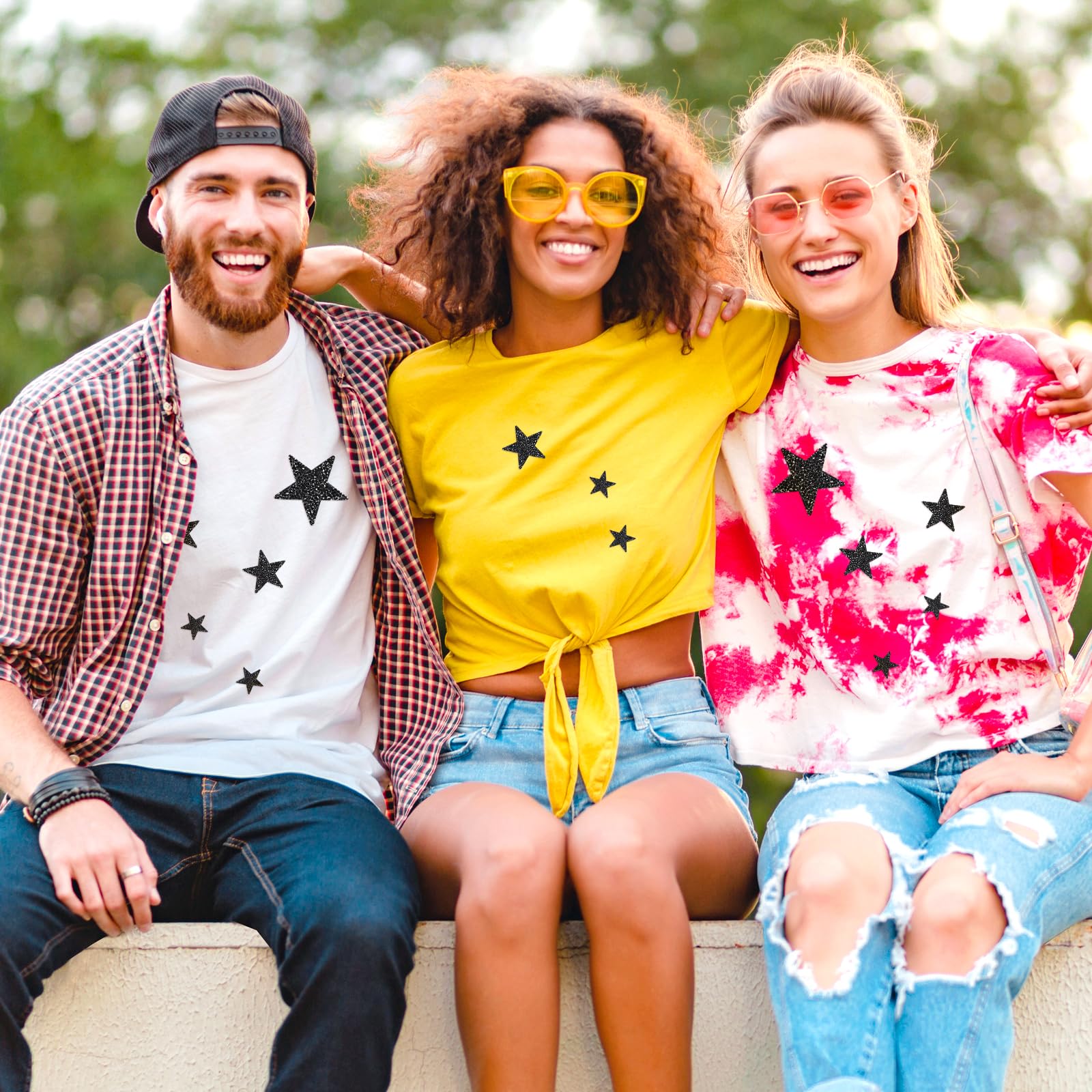 16 Stück Strass Sterne Zum Aufbügeln - Glitzer Stern Patches Für Kleidung & Jeans