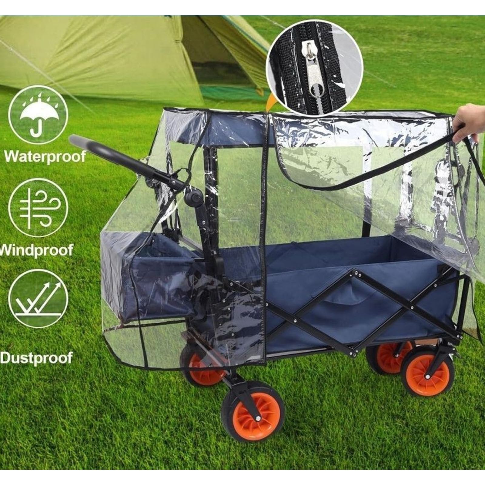 Bollerwagen Kinder Regenschutz,Regenverdeck BollerwagenTransparent Regenschutz Bollerwagen Universal Regenabdeckung für Handwagen,Regenschutzhülle für Klappbaren(Size:Regenschutz 2pcs,Color:Schwarz)