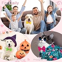 Vista 5 de Huhumy 240 corbatines para perros con collar ajustable, 20 colores, lazos para el cuello de cachorro, corbatas para mascotas, collares de gato