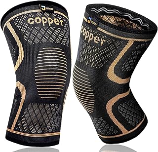 Copper Knee Braces for Knee Pain for Men and Women (2 Pack) -Knee Sleeves Copper Knee Compression Sleeves for Knee Pain, Arthritis, Sports and Recovery Support (Small)