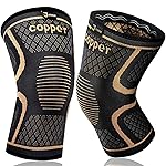 Copper Knee Braces for Men and Women (2 pack) -Knee Supports Copper Compression Knee Sleeve for Knee Pain, Arthritis, Sports and Recovery Support (Large)