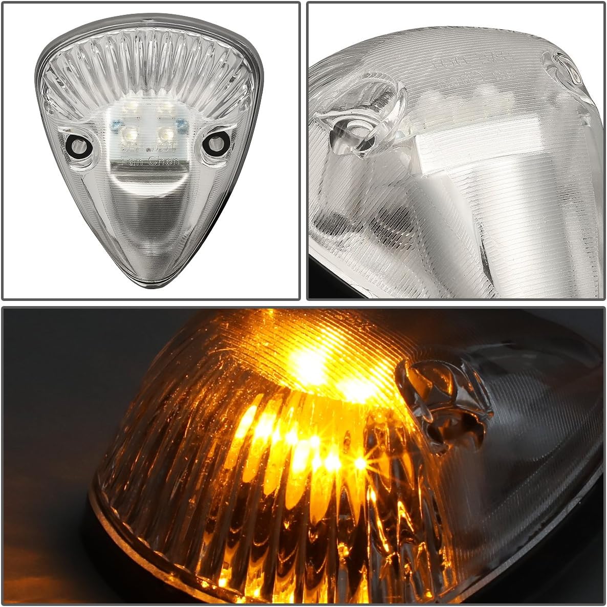DNA Motoring CBL-DR94-CH-Y LED Cab Roof Top Marker Lights X 5