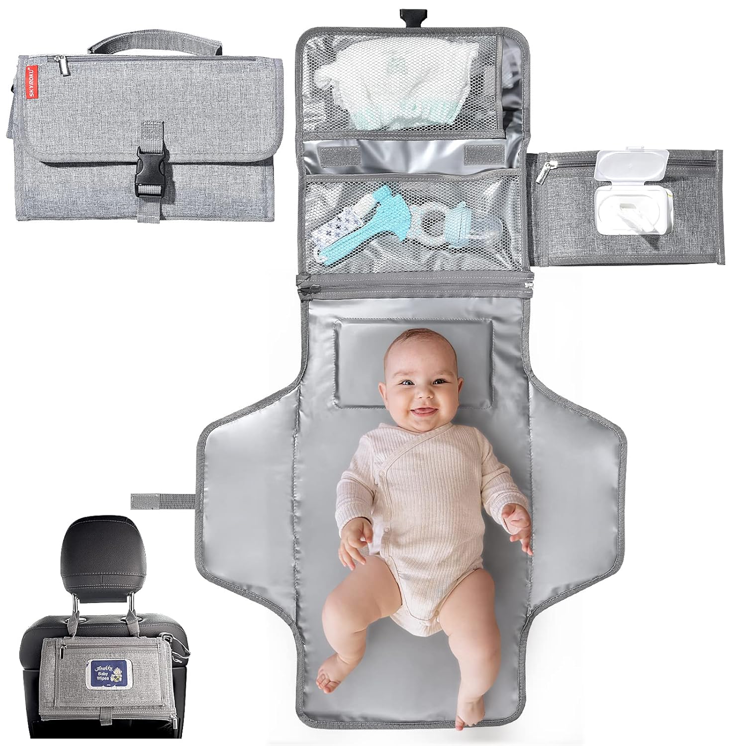 Portable Baby Changing Pad, SKYROKU Detachable Travel
